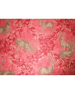 Sample of fabric // Schumacher throw pillow covers WOBURN MEADOW in Red printed cotton trim new PAIR