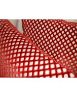 Kravet cut velvet fabric pillows SILK ELEGANCE pattern in Red geometric design custom new PAIR