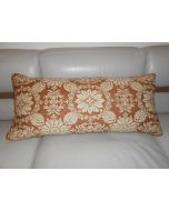 Fortuny large pillow IMPERO sienna on parchment velvet fabric backside new ONE