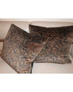 Holly Hunt GREAT PLAINS pillows velvet fabric PALAZZO brown charcoal new custom PAIR