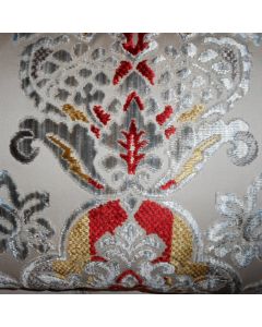 Zimmer and Rohde Ardecora "Casanova" pillows cut velvet fabric multicolor Red new custom Pair 23.5" X 14"
