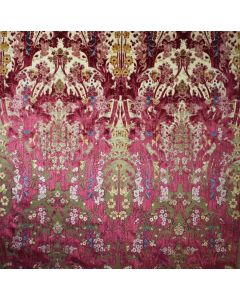 Sample of fabric //  Luigi Bevilacqua pillows FRESIE silk cut velvet fabric multicolor Red new Pair